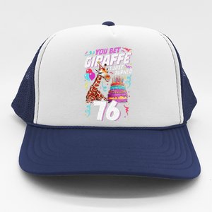 You Bet Giraffe I Just Turned 76 Funny 76th Birthday Trucker Hat