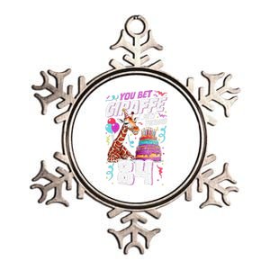 You Bet Giraffe I Just Turned 84 Funny 84th Birthday Metallic Star Ornament