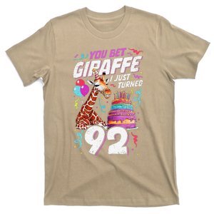 You Bet Giraffe I Just Turned 92 Funny 92nd Birthday T-Shirt