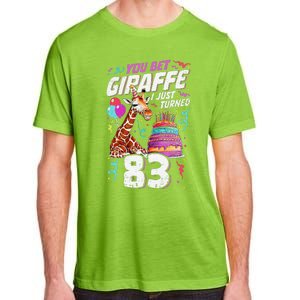 You Bet Giraffe I Just Turned 83 Funny 83rd Birthday Adult ChromaSoft Performance T-Shirt