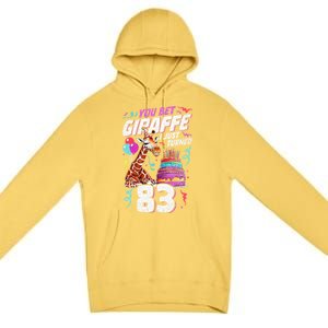 You Bet Giraffe I Just Turned 83 Funny 83rd Birthday Premium Pullover Hoodie