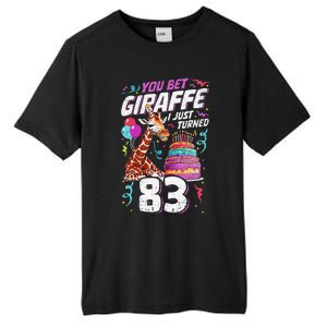 You Bet Giraffe I Just Turned 83 Funny 83rd Birthday Tall Fusion ChromaSoft Performance T-Shirt