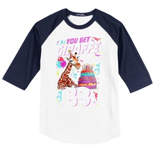 You Bet Giraffe I Just Turned 83 Funny 83rd Birthday Baseball Sleeve Shirt