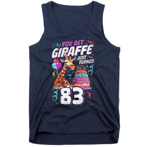 You Bet Giraffe I Just Turned 83 Funny 83rd Birthday Tank Top