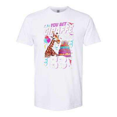 You Bet Giraffe I Just Turned 83 Funny 83rd Birthday Softstyle CVC T-Shirt