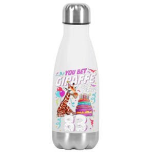 You Bet Giraffe I Just Turned 83 Funny 83rd Birthday Stainless Steel Insulated Water Bottle