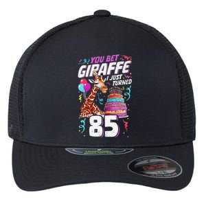 You Bet Giraffe I Just Turned 85 Funny 85th Birthday Flexfit Unipanel Trucker Cap