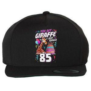 You Bet Giraffe I Just Turned 85 Funny 85th Birthday Wool Snapback Cap