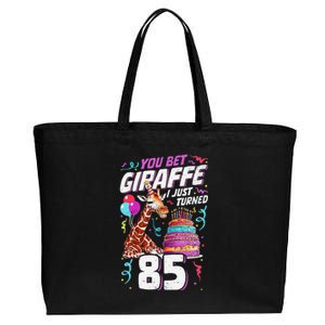 You Bet Giraffe I Just Turned 85 Funny 85th Birthday Cotton Canvas Jumbo Tote