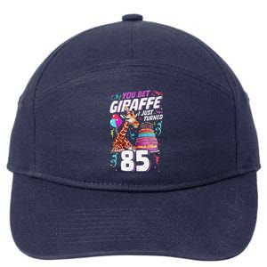 You Bet Giraffe I Just Turned 85 Funny 85th Birthday 7-Panel Snapback Hat