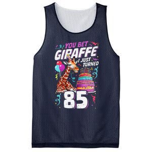 You Bet Giraffe I Just Turned 85 Funny 85th Birthday Mesh Reversible Basketball Jersey Tank