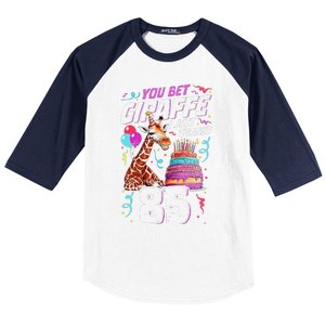 You Bet Giraffe I Just Turned 85 Funny 85th Birthday Baseball Sleeve Shirt