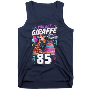 You Bet Giraffe I Just Turned 85 Funny 85th Birthday Tank Top