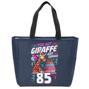 You Bet Giraffe I Just Turned 85 Funny 85th Birthday Zip Tote Bag