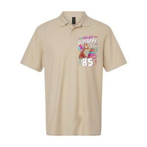 You Bet Giraffe I Just Turned 85 Funny 85th Birthday Softstyle Adult Sport Polo