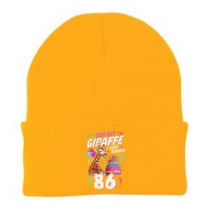 You Bet Giraffe I Just Turned 86 Funny 86th Birthday Knit Cap Winter Beanie