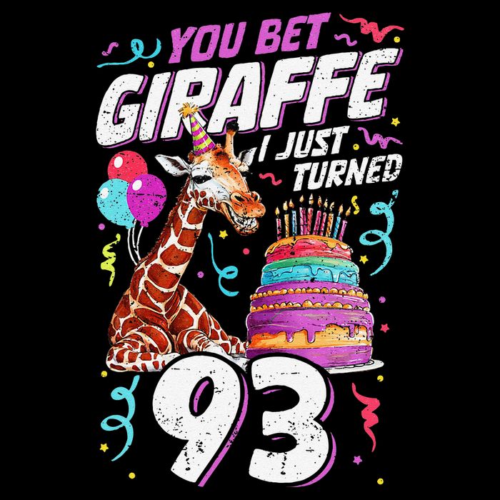 You Bet Giraffe I Just Turned 93 Funny 93rd Birthday Drawstring Bag