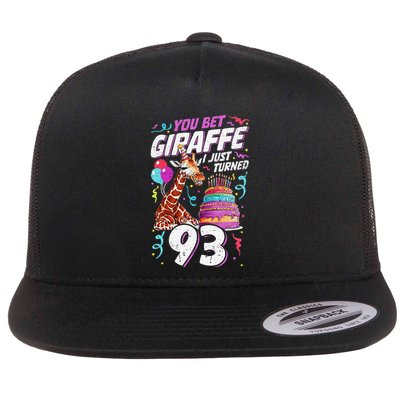 You Bet Giraffe I Just Turned 93 Funny 93rd Birthday Flatbill Hat