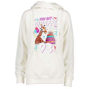 You Bet Giraffe I Just Turned 93 Funny 93rd Birthday Womens Funnel Neck Pullover Hood