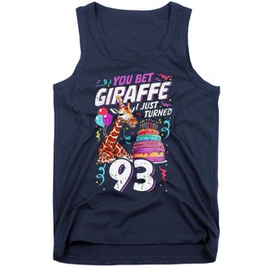 You Bet Giraffe I Just Turned 93 Funny 93rd Birthday Tank Top