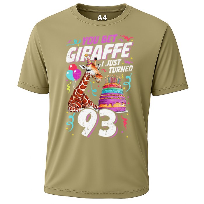 You Bet Giraffe I Just Turned 93 Funny 93rd Birthday Cooling Performance Crew T-Shirt