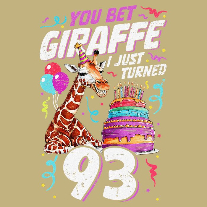 You Bet Giraffe I Just Turned 93 Funny 93rd Birthday Cooling Performance Crew T-Shirt