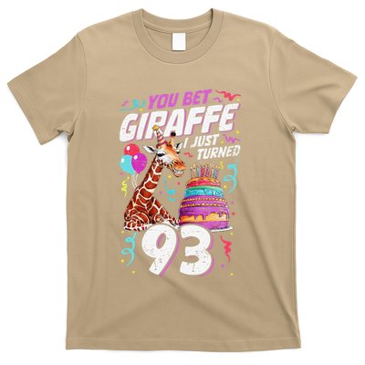 You Bet Giraffe I Just Turned 93 Funny 93rd Birthday T-Shirt