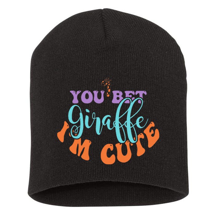 You Bet Giraffe IM Cute Animal Lover Family Vintage Short Acrylic Beanie