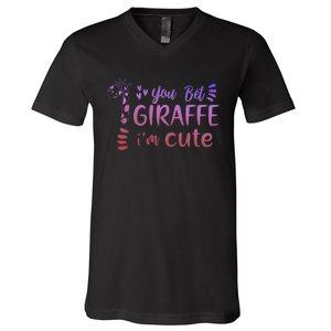 You Bet Giraffe IM Cute Animal Lover V-Neck T-Shirt