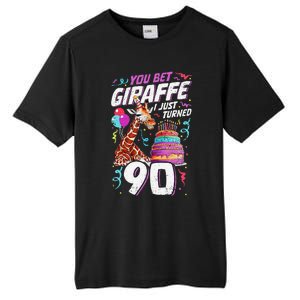 You Bet Giraffe I Just Turned 90 Funny 90th Birthday Tall Fusion ChromaSoft Performance T-Shirt