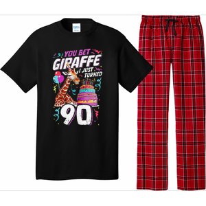 You Bet Giraffe I Just Turned 90 Funny 90th Birthday Pajama Set