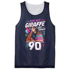 You Bet Giraffe I Just Turned 90 Funny 90th Birthday Mesh Reversible Basketball Jersey Tank