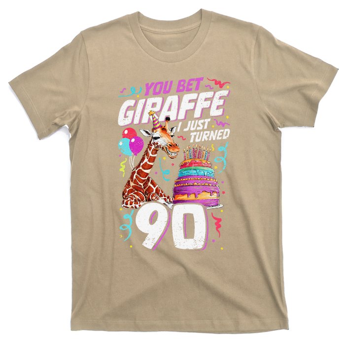 You Bet Giraffe I Just Turned 90 Funny 90th Birthday T-Shirt