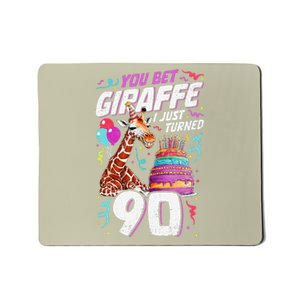 You Bet Giraffe I Just Turned 90 Funny 90th Birthday Mousepad