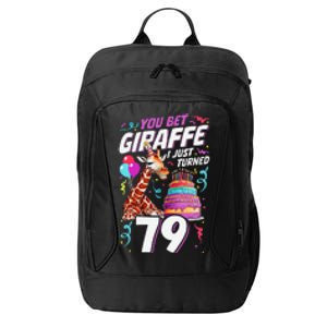 You Bet Giraffe I Just Turned 79 Funny 79th Birthday City Backpack