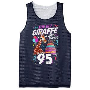 You Bet Giraffe I Just Turned 95 Funny 95th Birthday Mesh Reversible Basketball Jersey Tank