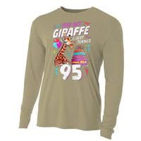 You Bet Giraffe I Just Turned 95 Funny 95th Birthday Cooling Performance Long Sleeve Crew