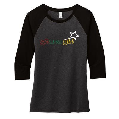 Yaa Baby Ghana Girl Star Women's Tri-Blend 3/4-Sleeve Raglan Shirt