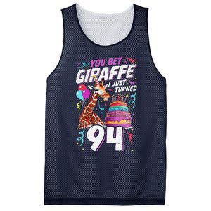 You Bet Giraffe I Just Turned 94 Funny 94th Birthday Mesh Reversible Basketball Jersey Tank