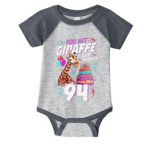 You Bet Giraffe I Just Turned 94 Funny 94th Birthday Infant Baby Jersey Bodysuit