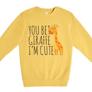 You Bet Giraffe IM Cute New Baby Funny Baby Premium Crewneck Sweatshirt