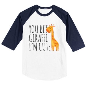 You Bet Giraffe IM Cute New Baby Funny Baby Baseball Sleeve Shirt