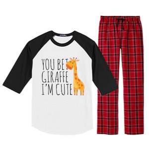 You Bet Giraffe IM Cute New Baby Funny Baby Raglan Sleeve Pajama Set