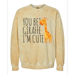 You Bet Giraffe IM Cute New Baby Funny Baby Colorblast Crewneck Sweatshirt