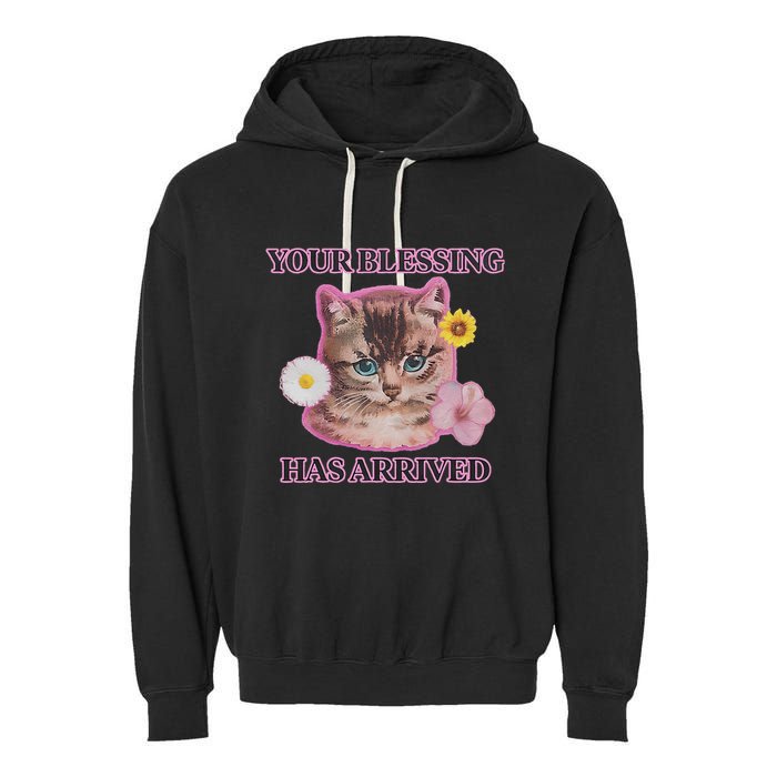 Your Blessing Has Arrived Cat & Funny Silly Catr Blessing Has Arrived Cat & Funn Garment-Dyed Fleece Hoodie