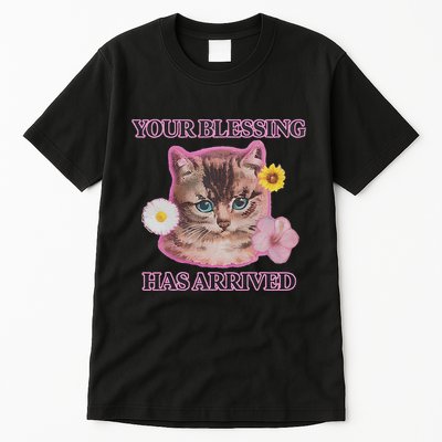 Your Blessing Has Arrived Cat & Funny Silly Catr Blessing Has Arrived Cat & Funn Tall T-Shirt