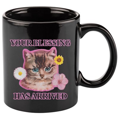 Your Blessing Has Arrived Cat & Funny Silly Catr Blessing Has Arrived Cat & Funn 11oz C Handle Ceramic Mug