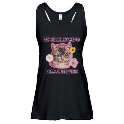 Your Blessing Has Arrived Cat & Funny Silly Catr Blessing Has Arrived Cat & Funn Ladies Essential Flowy Tank