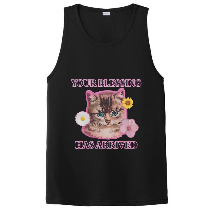 Your Blessing Has Arrived Cat & Funny Silly Catr Blessing Has Arrived Cat & Funn PosiCharge Competitor Tank