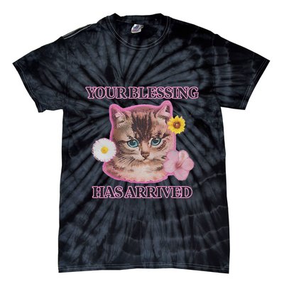 Your Blessing Has Arrived Cat & Funny Silly Catr Blessing Has Arrived Cat & Funn Tie-Dye T-Shirt
